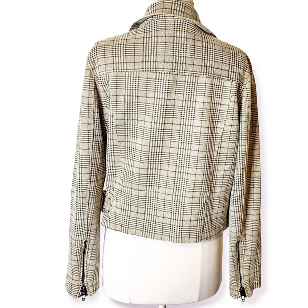 Blank NYC plaid moto style cropped jacket sz M - Picture 3 of 7